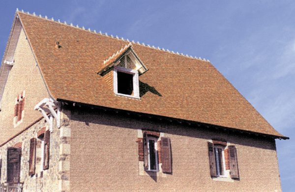 Tuile plate terre cuite muraille